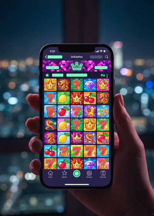 Capture d'écran de l'interface mobile Playo Casino présentant la ludothèque et les accès rapides aux fonctionnalités.