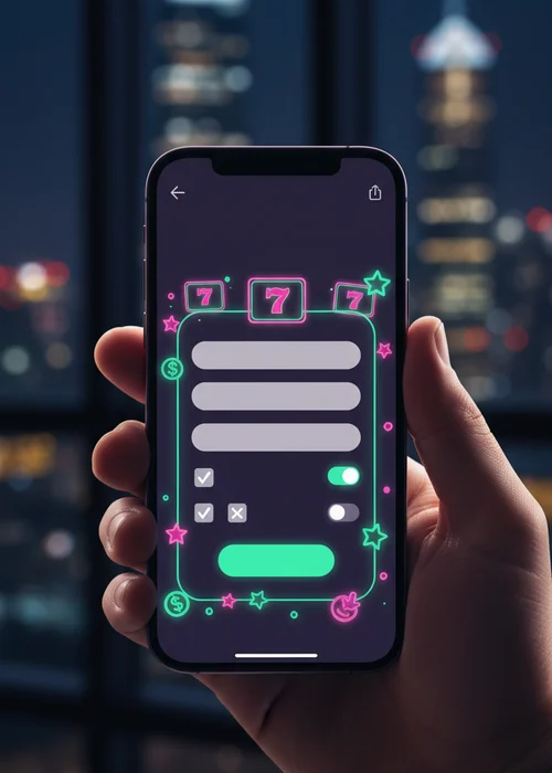 Joueur s'inscrivant sur Playo Casino via un ordinateur portable, avec des icônes de sécurité et de monnaies numériques flottant autour de l'écran, illustrant un processus d'enregistrement simple et protégé.